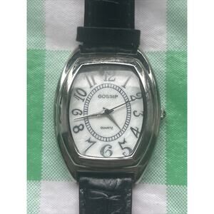Gossip Silver Tone Genuine Italian Leather Band Women’s Quartz Watch